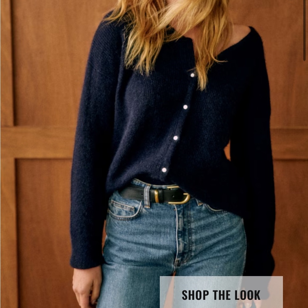 Sezane Navy Gaspard Sweater